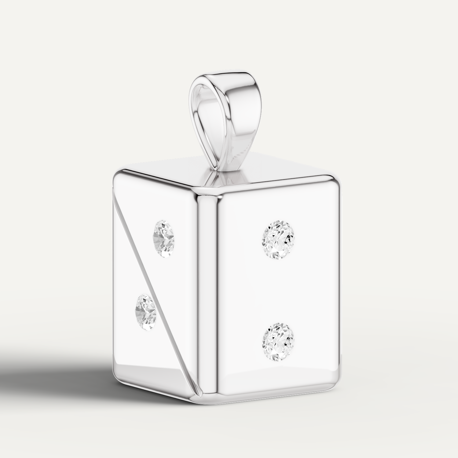 Risket, Dice Pendant in 18K White Gold