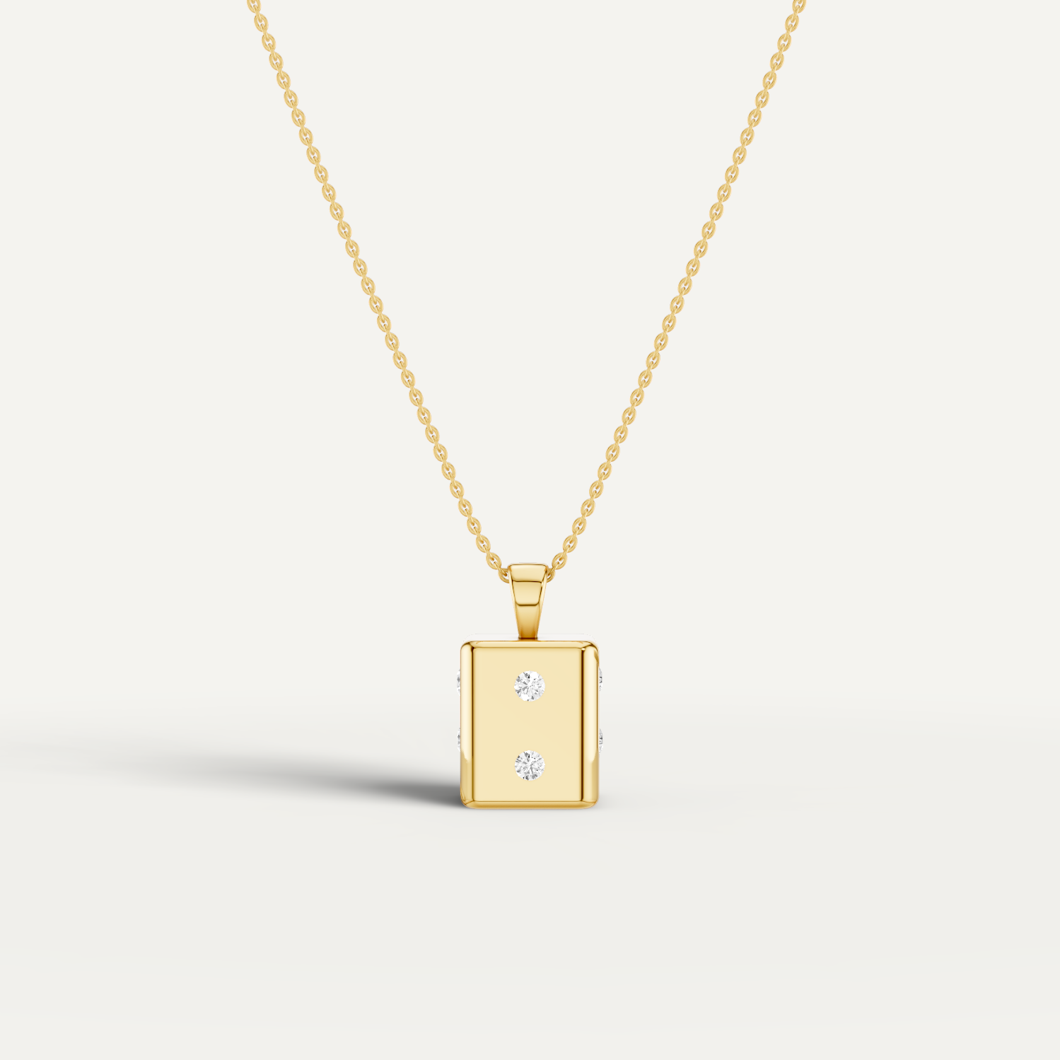 Risket, Dice Pendant in 14K Yellow Gold