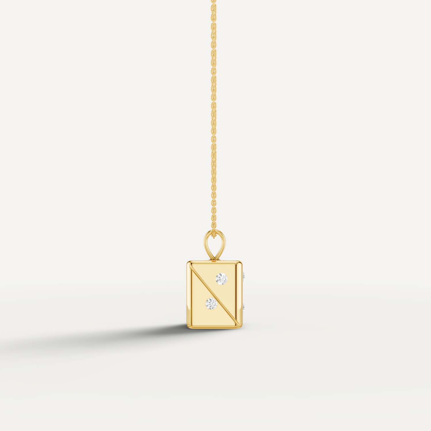 Risket, Dice Pendant in 14K Yellow Gold