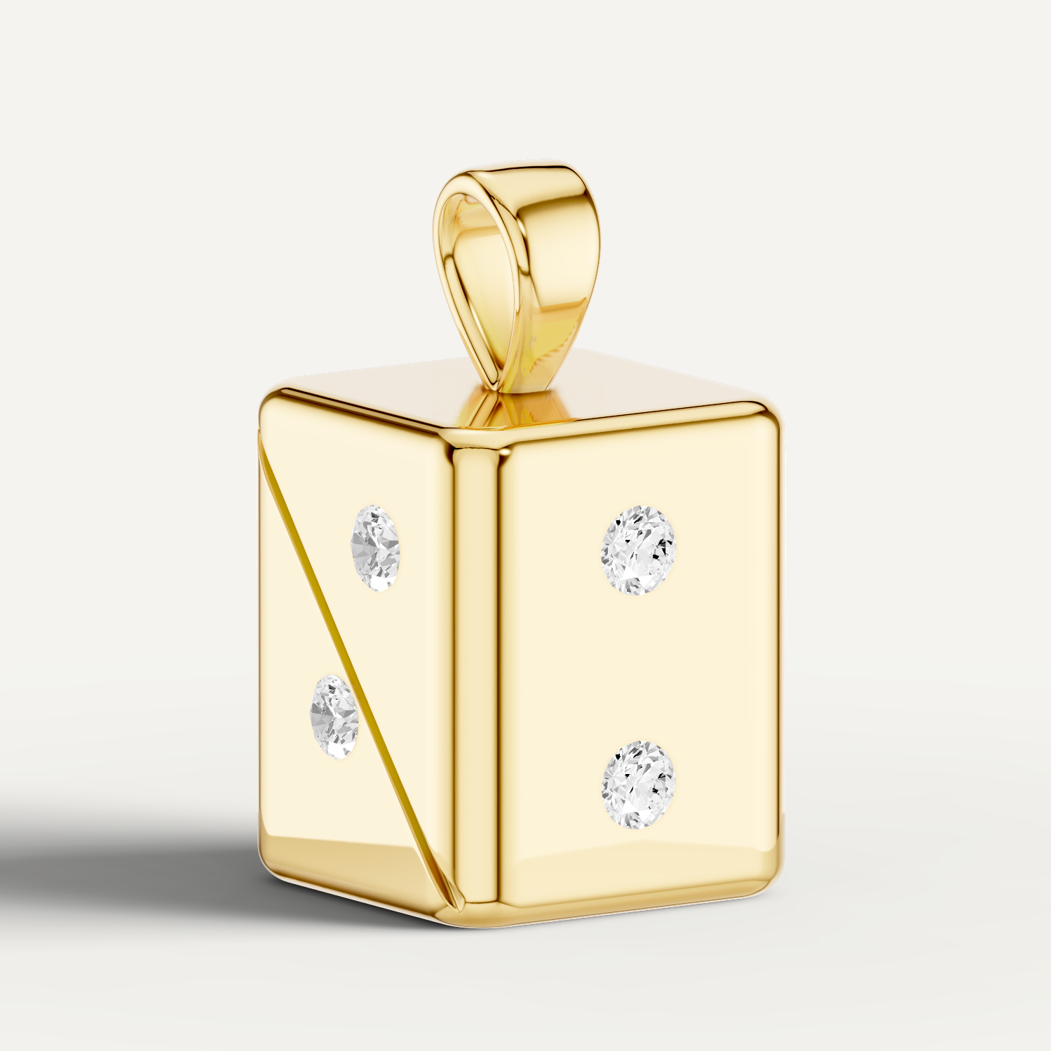 Risket, Dice Pendant in 18K Yellow Gold