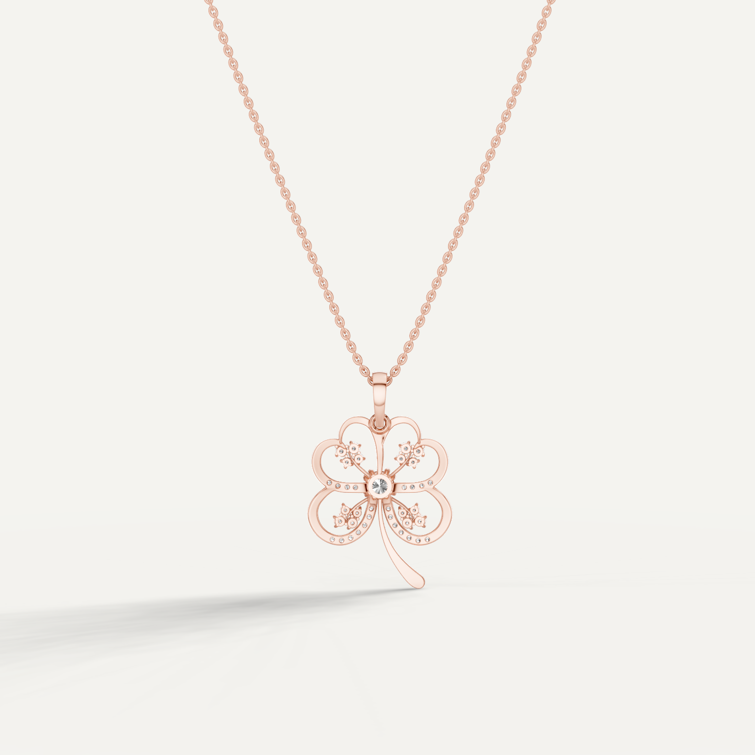 Folia, Clover Leaf Pendant in 18K Rose Gold