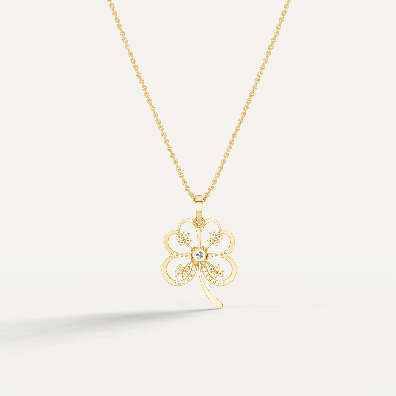 Folia, Clover Leaf Pendant in 14K Yellow Gold
