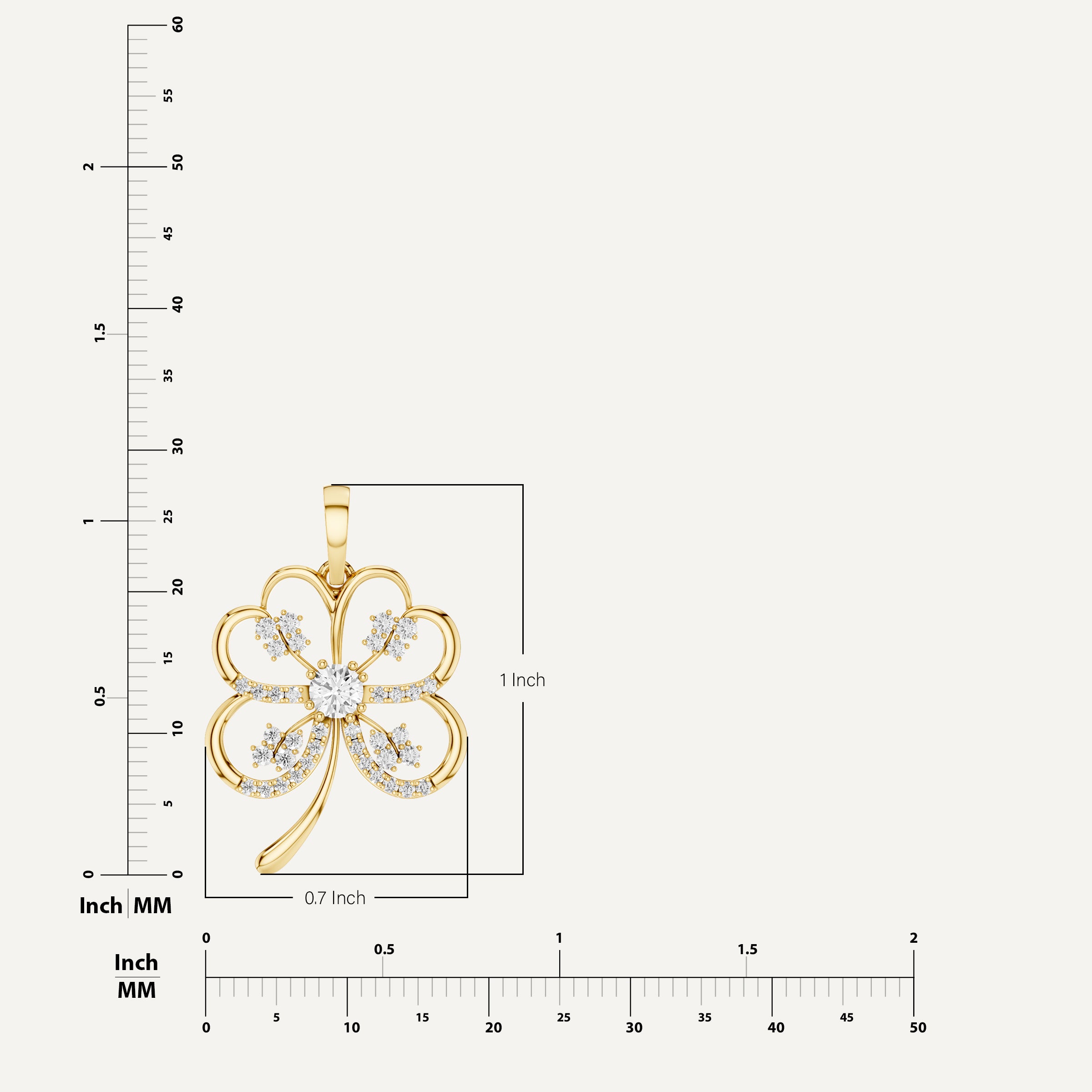 Folia, Clover Leaf Pendant in 14K Yellow Gold