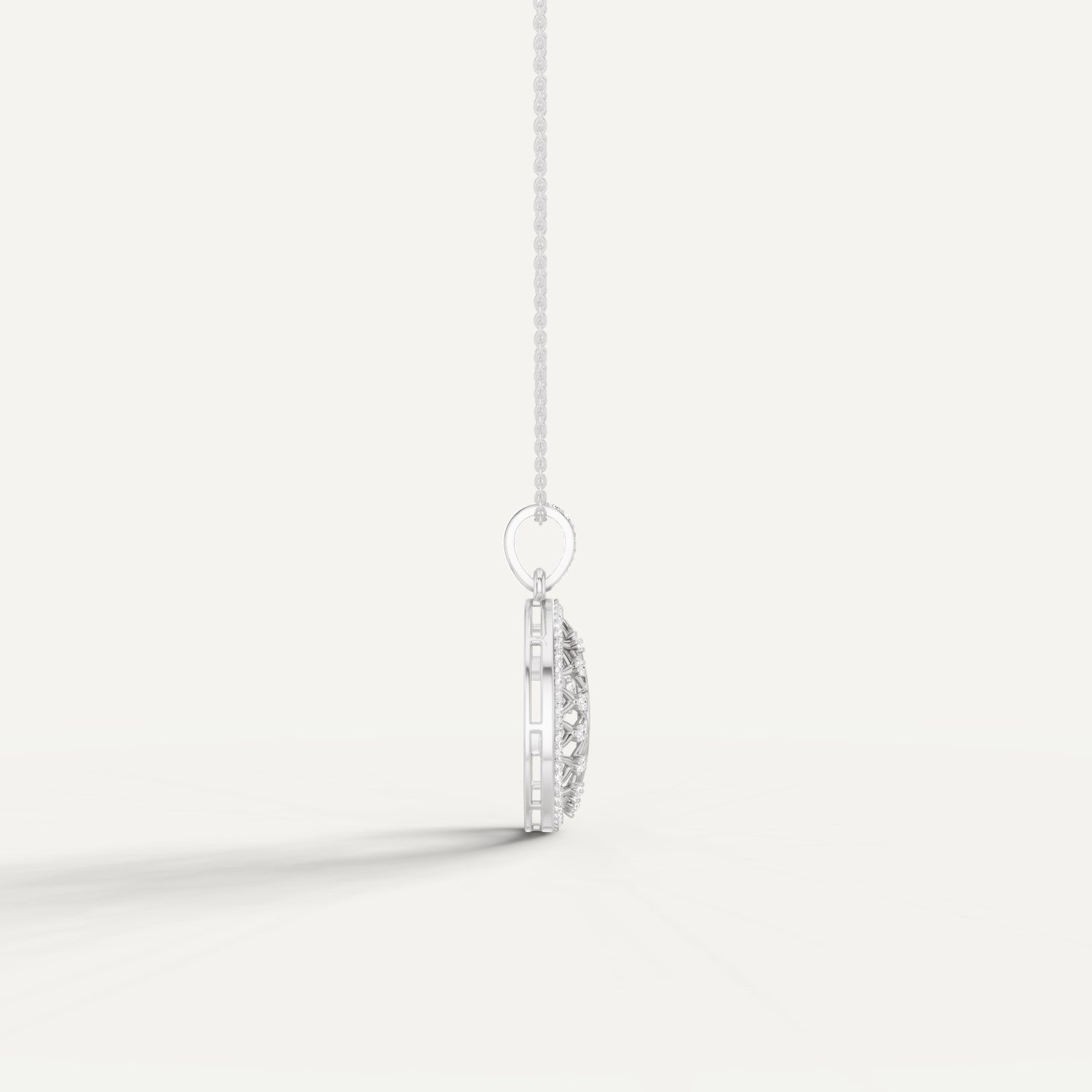 Moonveil, Moon Pendant in 14K White Gold