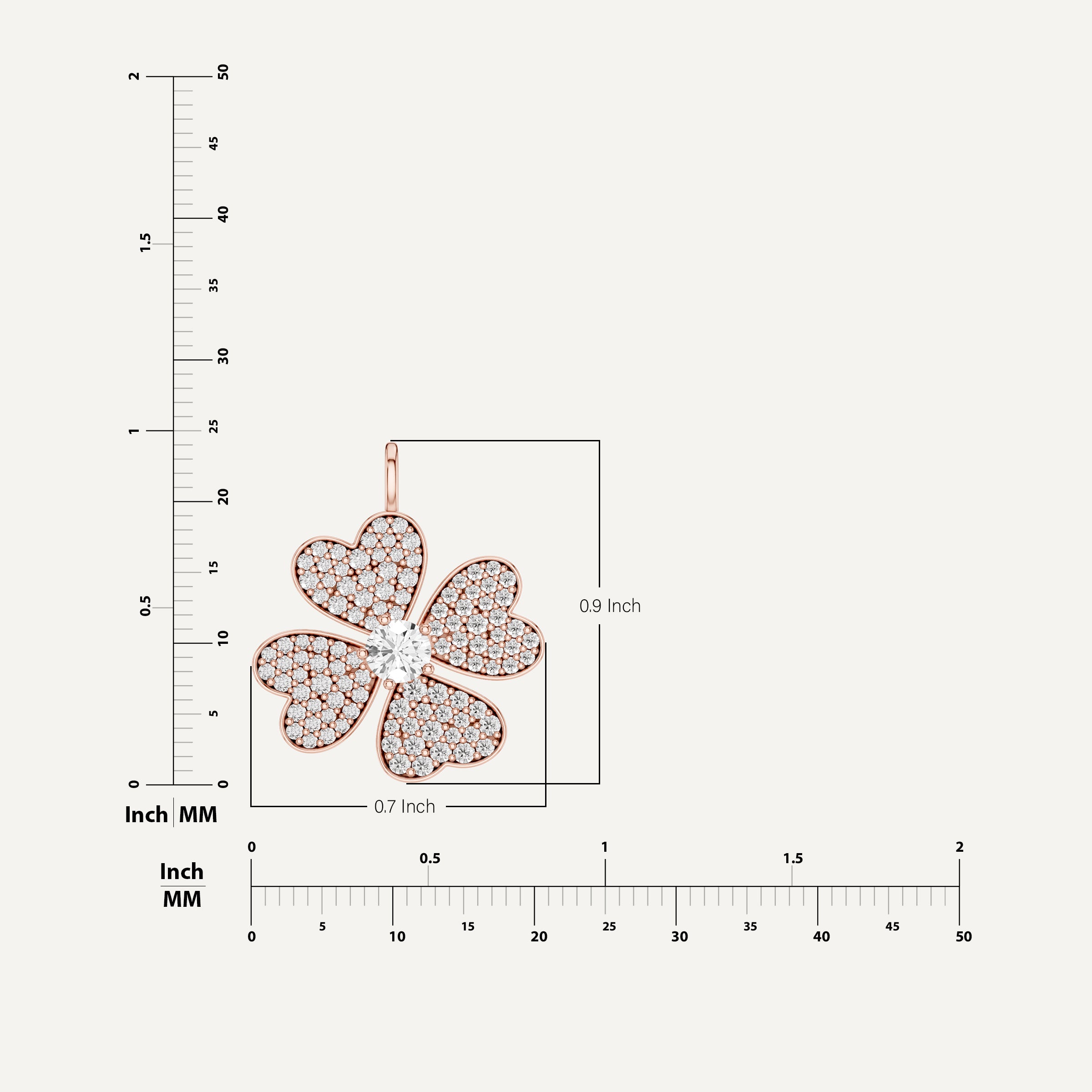 Lustre Clover Leaf Pendant in 14K Rose Gold