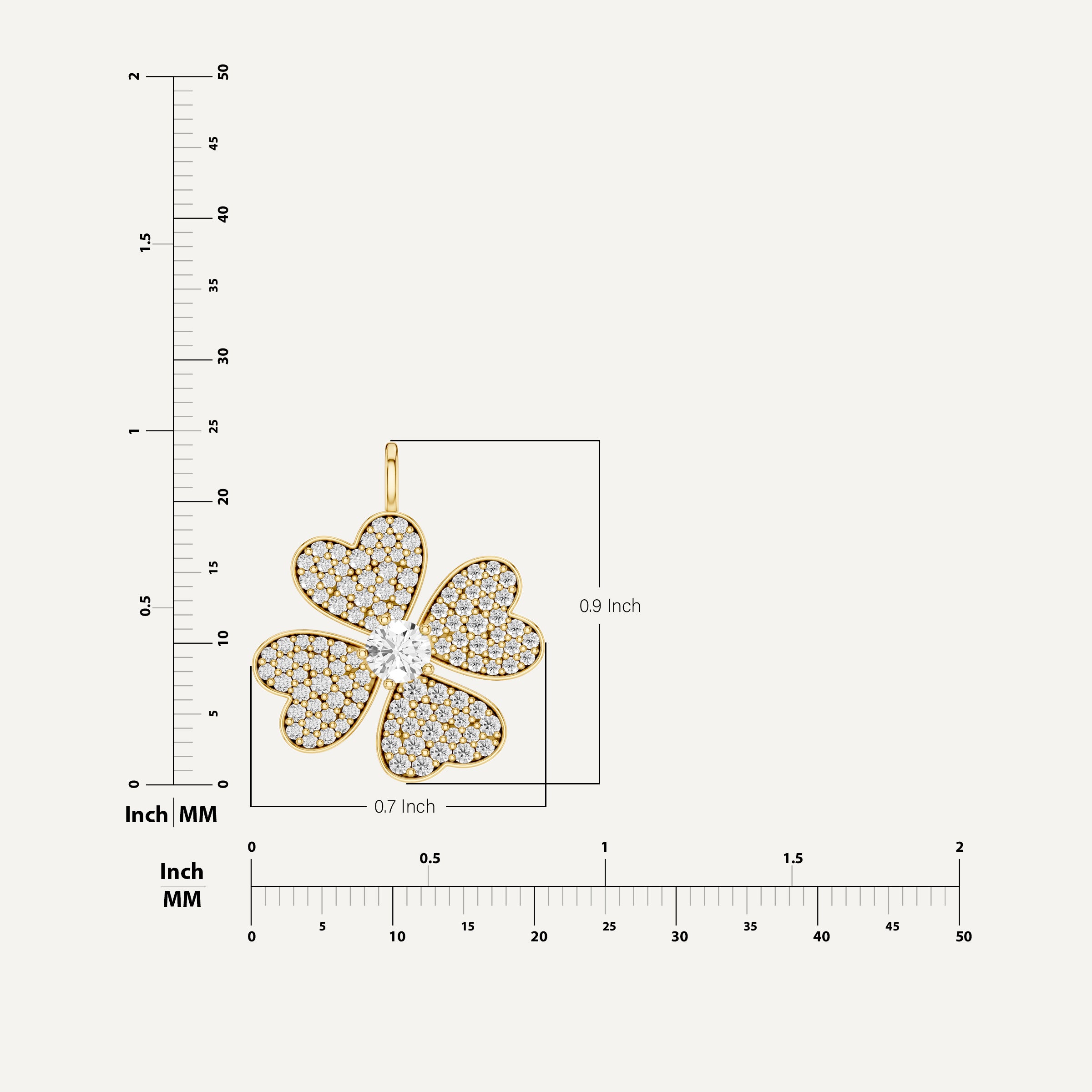 Lustre, Clover Leaf Pendant in 18K Yellow Gold