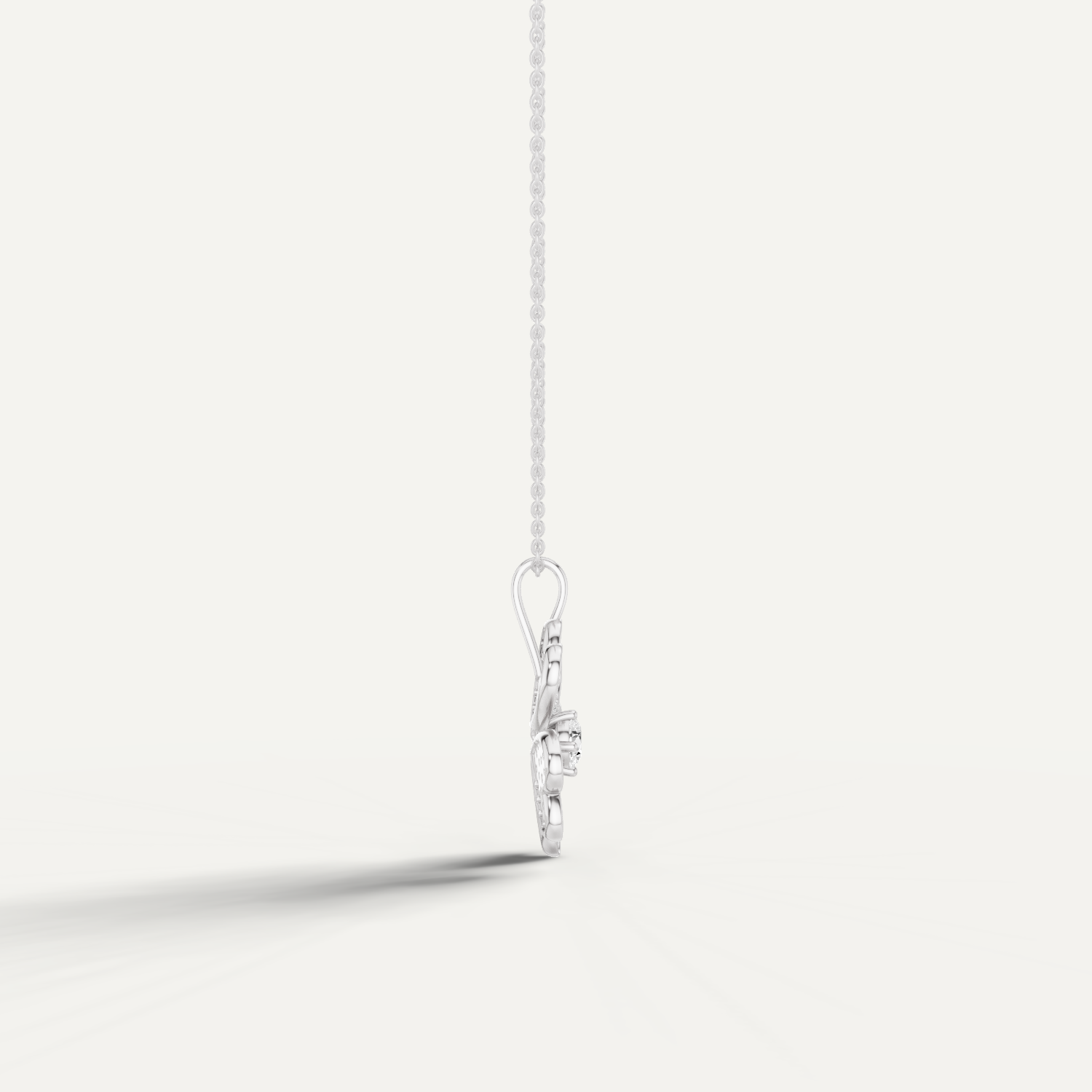 Lustre, Clover Leaf Pendant in 18K White Gold