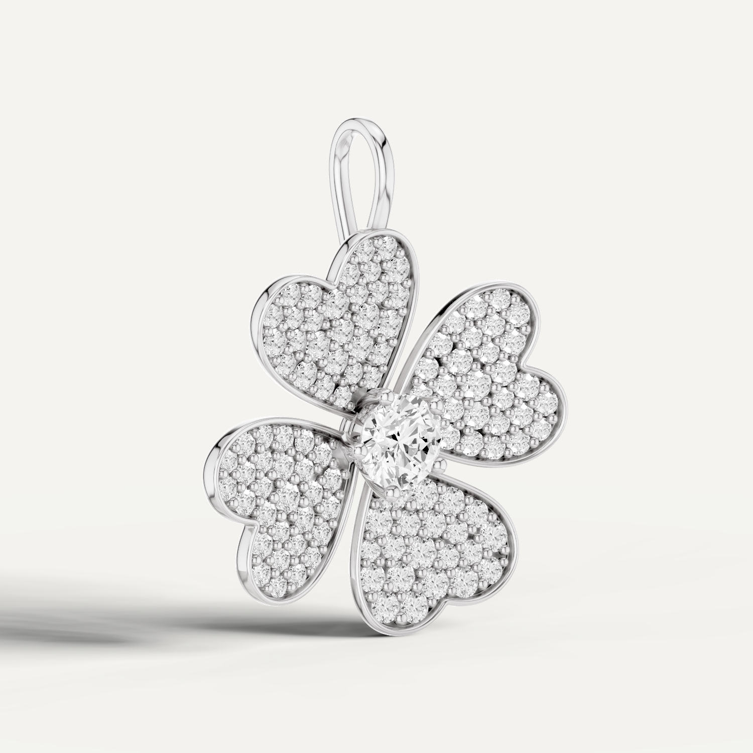 Lustre, Clover Leaf Pendant in 14K White Gold
