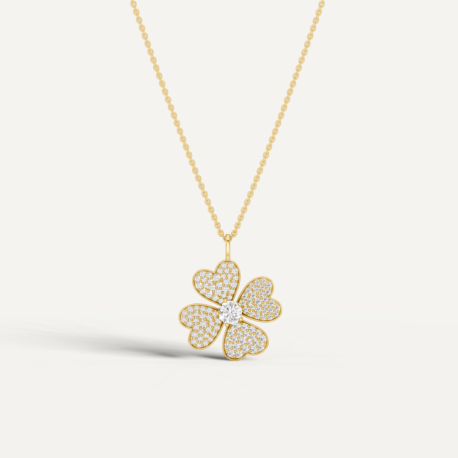 Lustre, Clover Leaf Pendant in 18K Yellow Gold