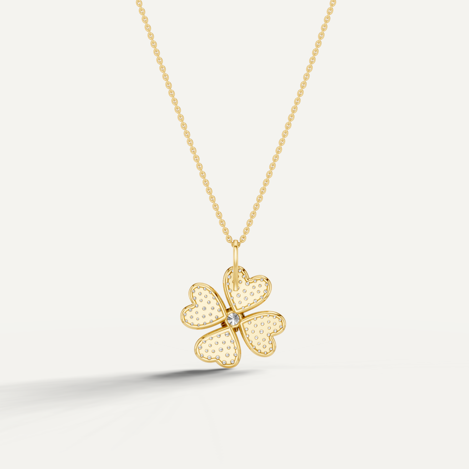 Lustre, Clover Leaf Pendant in 18K Yellow Gold