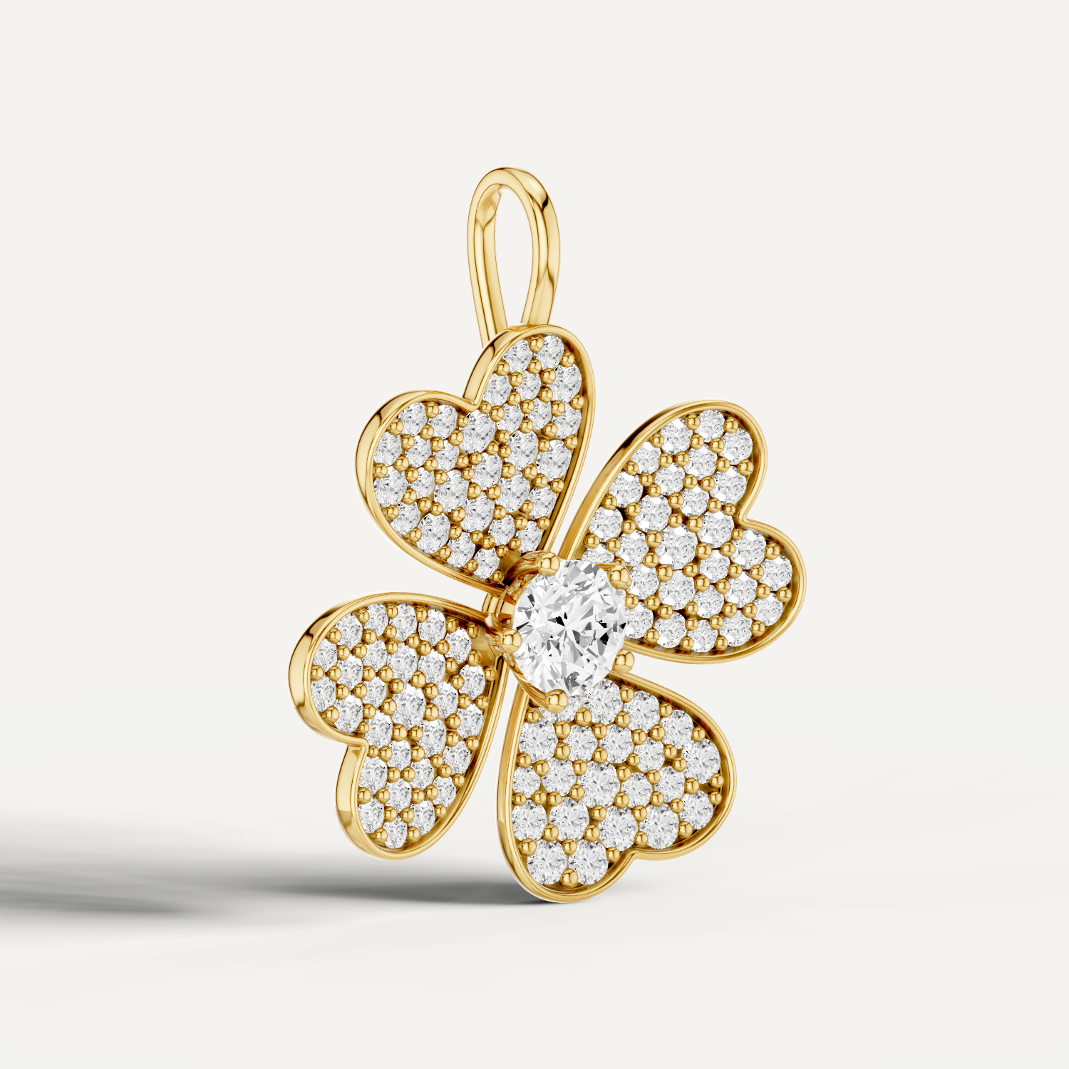 Lustre, Clover Leaf Pendant in 14K Yellow Gold