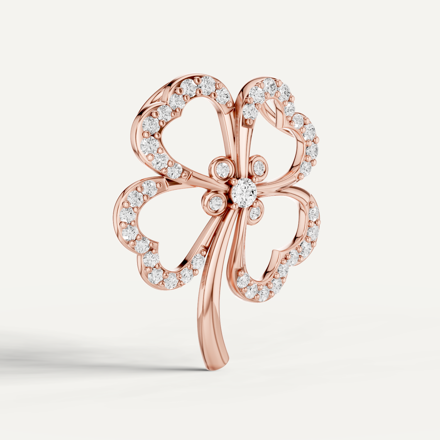 Felicia, Clover Leaf Pendant in 18K Rose Gold