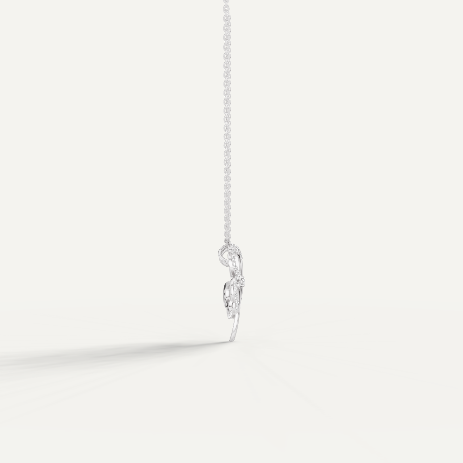 Felicia, Clover Leaf Pendant in 18K White Gold