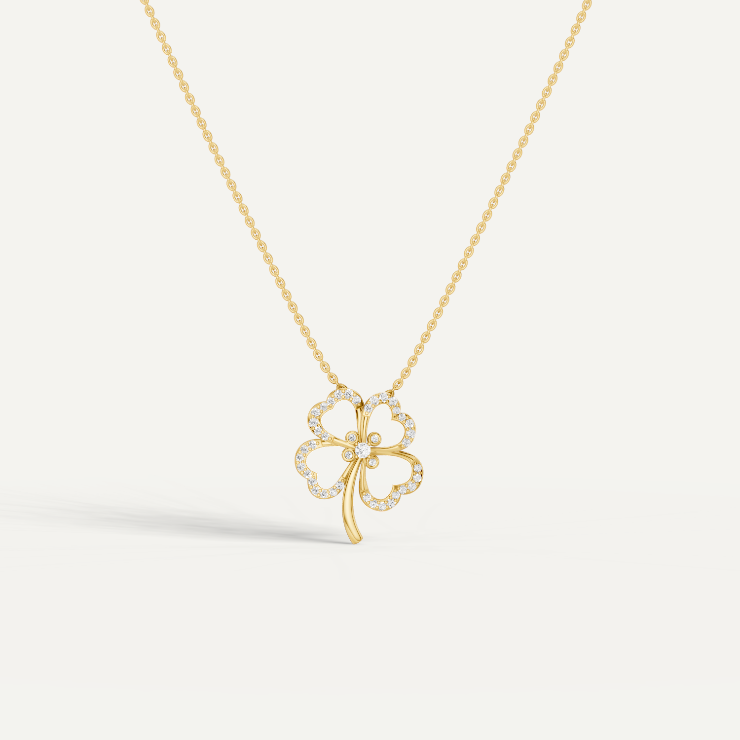 Felicia Clover Leaf Pendant in 14K Yellow Gold