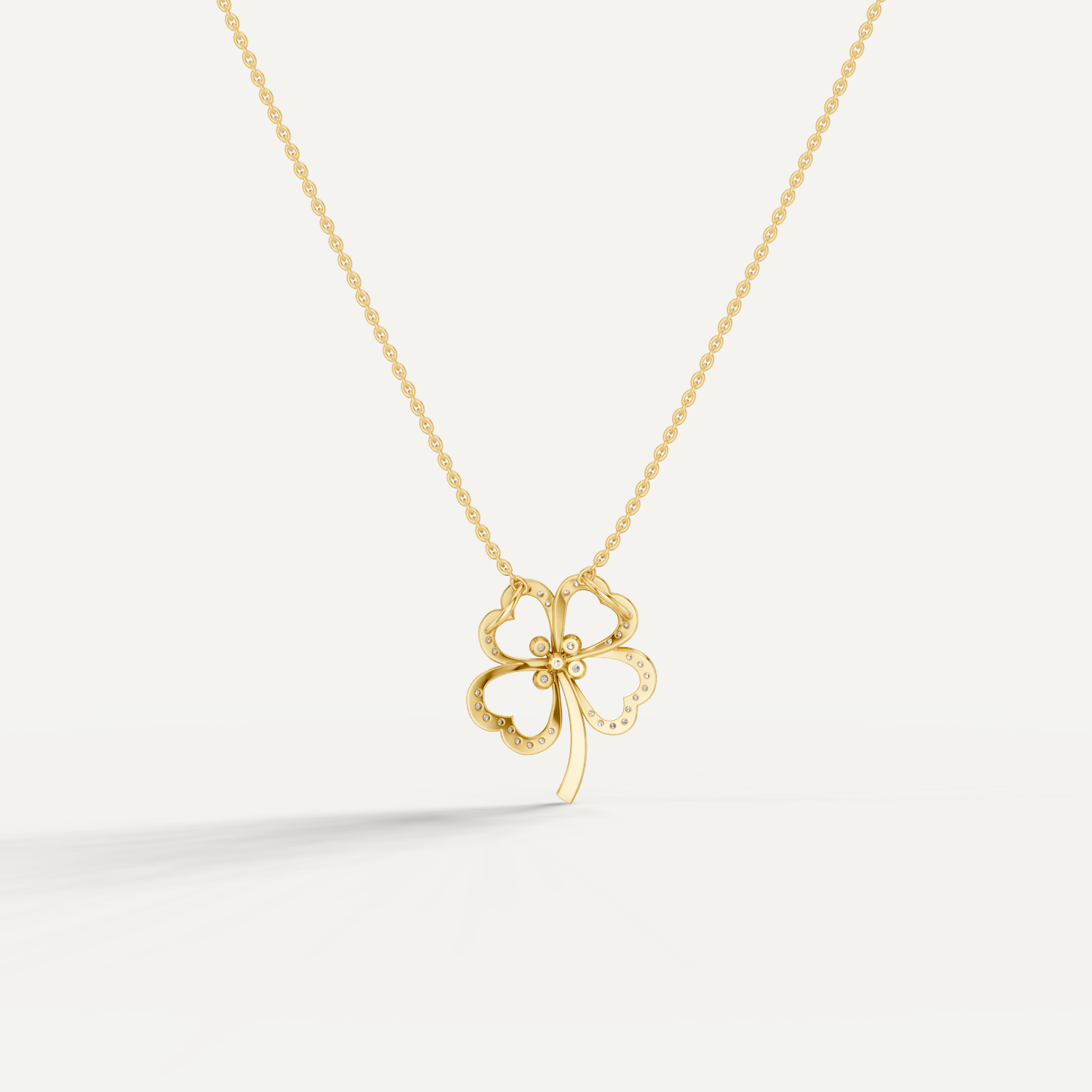 Felicia Clover Leaf Pendant in 14K Yellow Gold