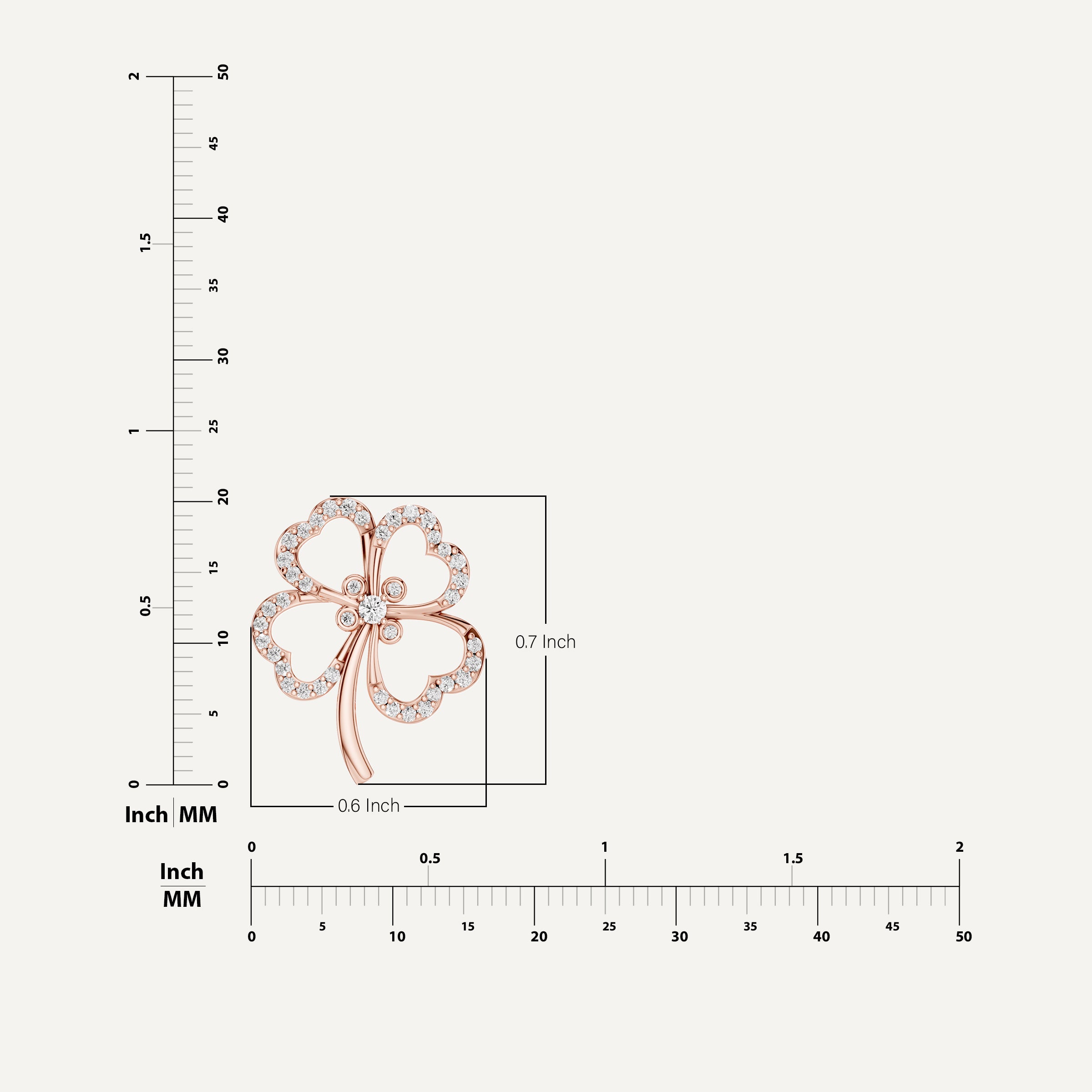 Felicia, Clover Leaf Pendant in 18K Rose Gold