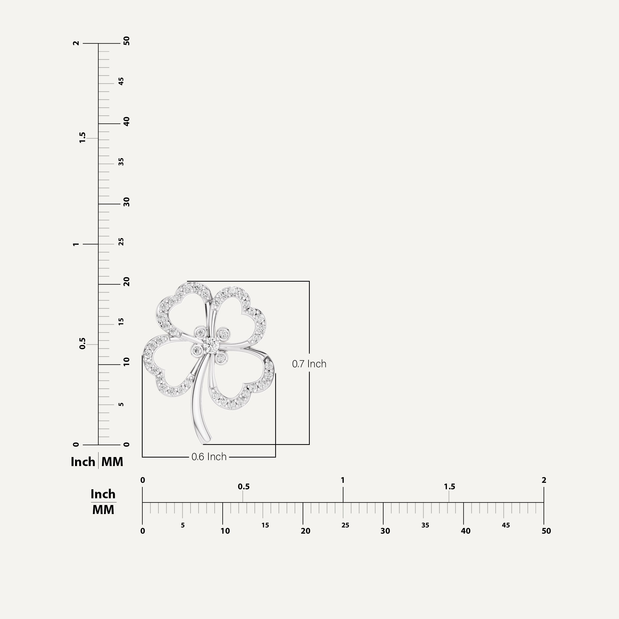 Felicia, Clover Leaf Pendant in 18K White Gold