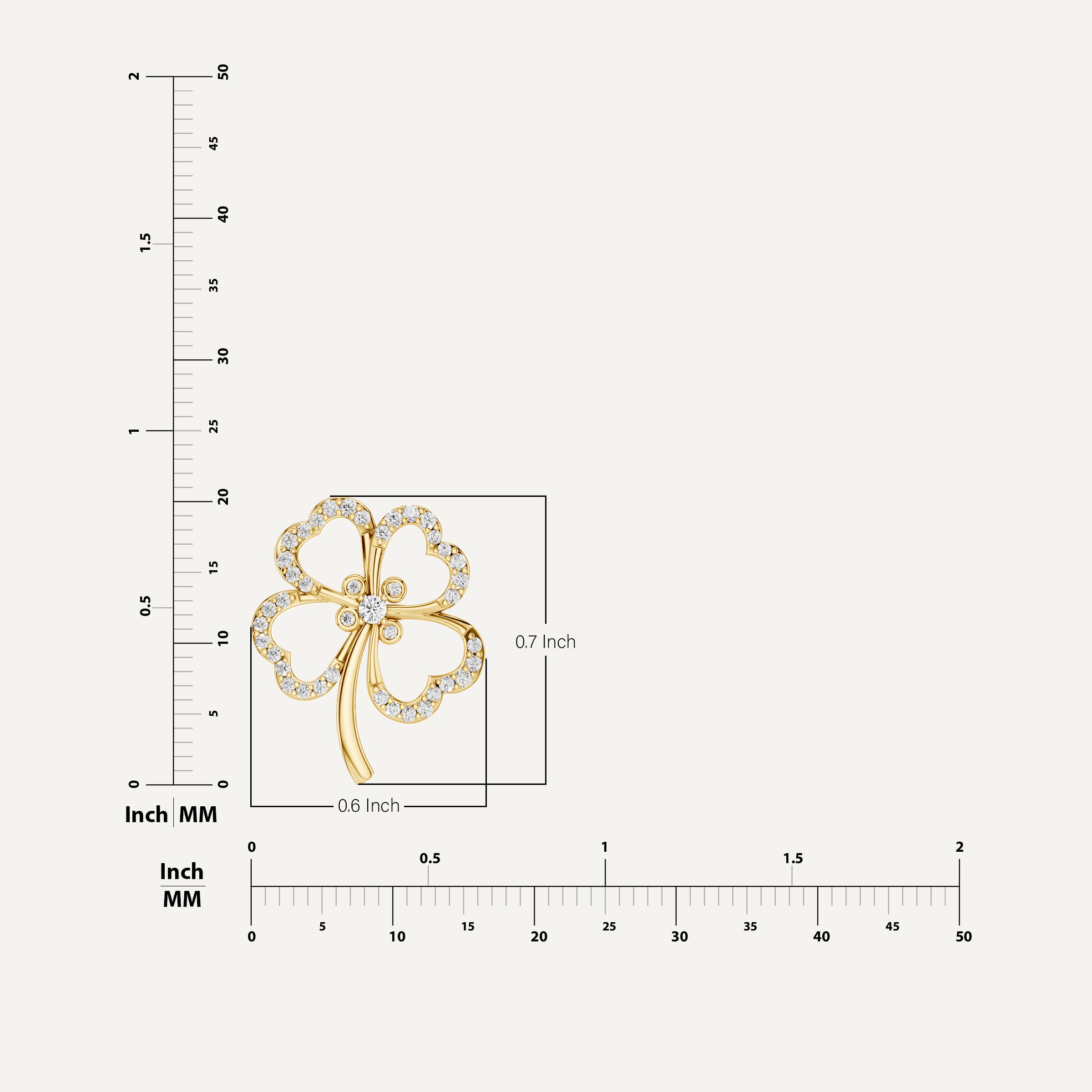 Felicia Clover Leaf Pendant in 14K Yellow Gold