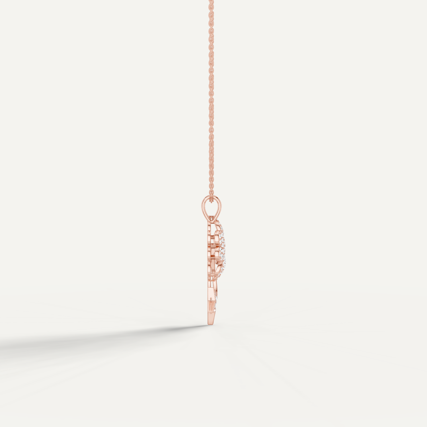 Starry Nite, Clover Leaf Pendant in 18K Rose Gold