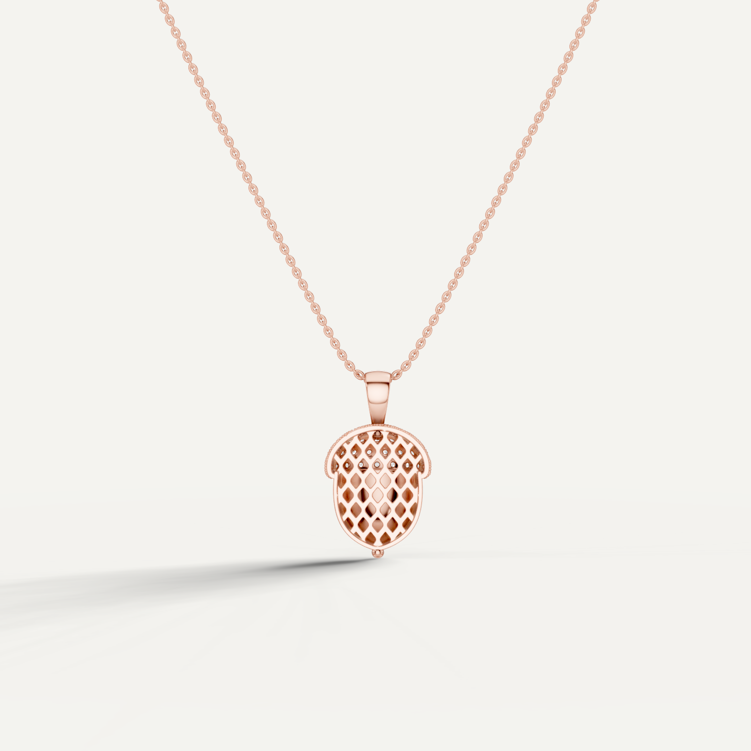 Acornia, Acorn Pendant in 14K Rose Gold