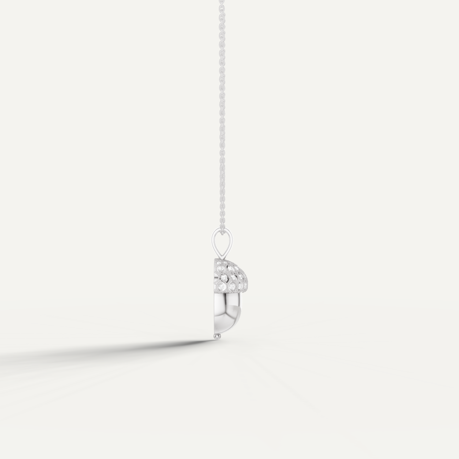 Acornia, Acorn Pendant in 14K White Gold