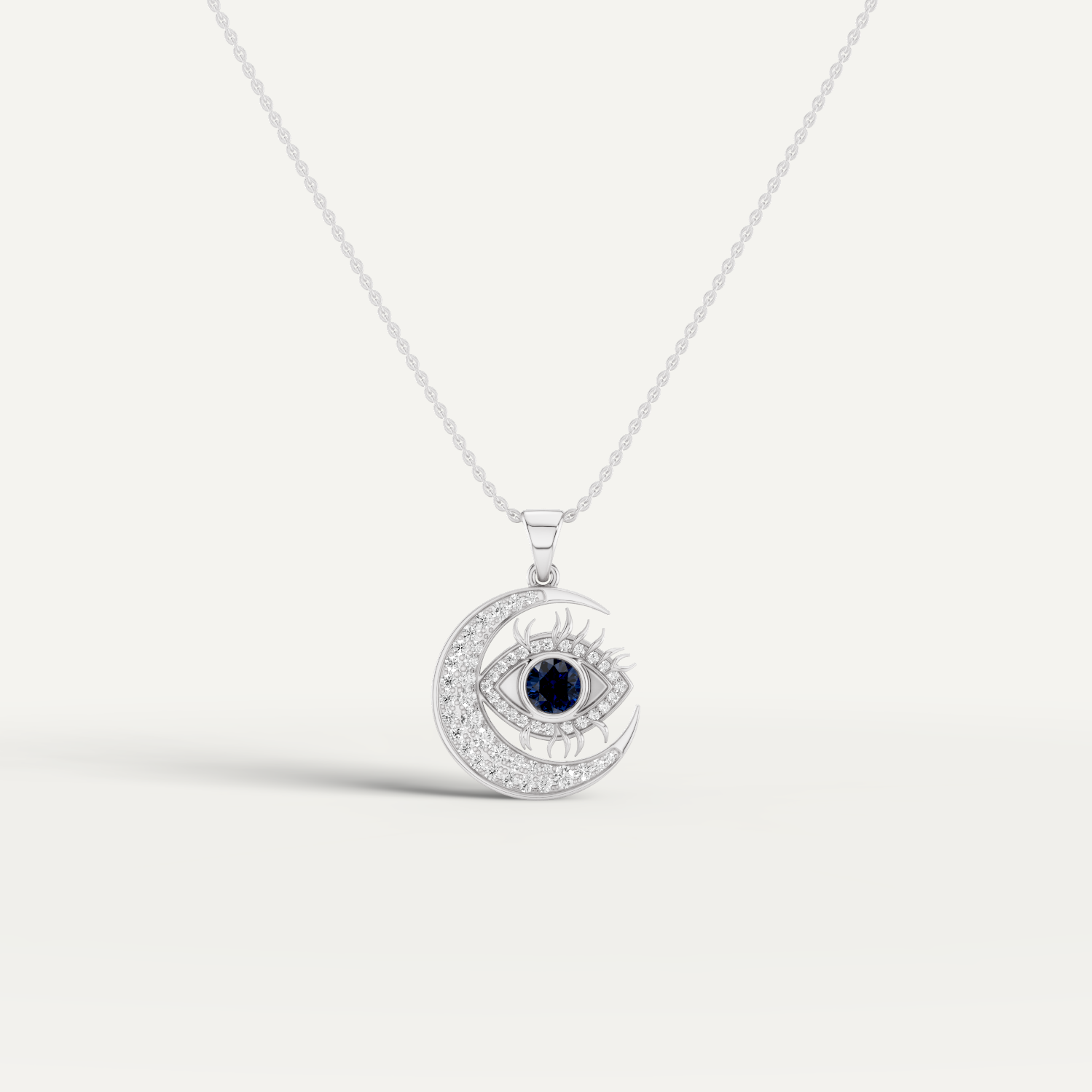 Nazaria, Evil Eye Pendant in 14K White Gold