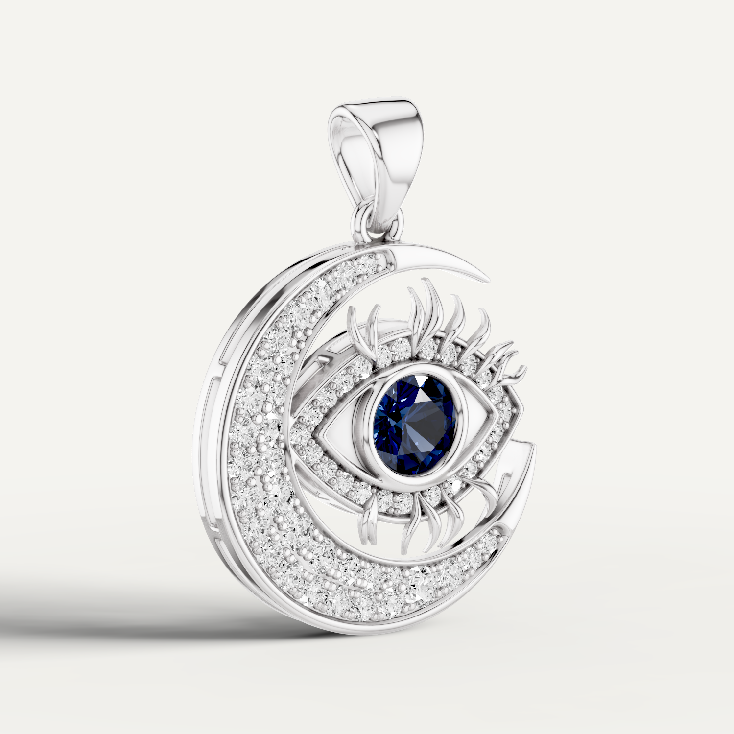 Nazaria, Evil Eye Pendant in 14K White Gold