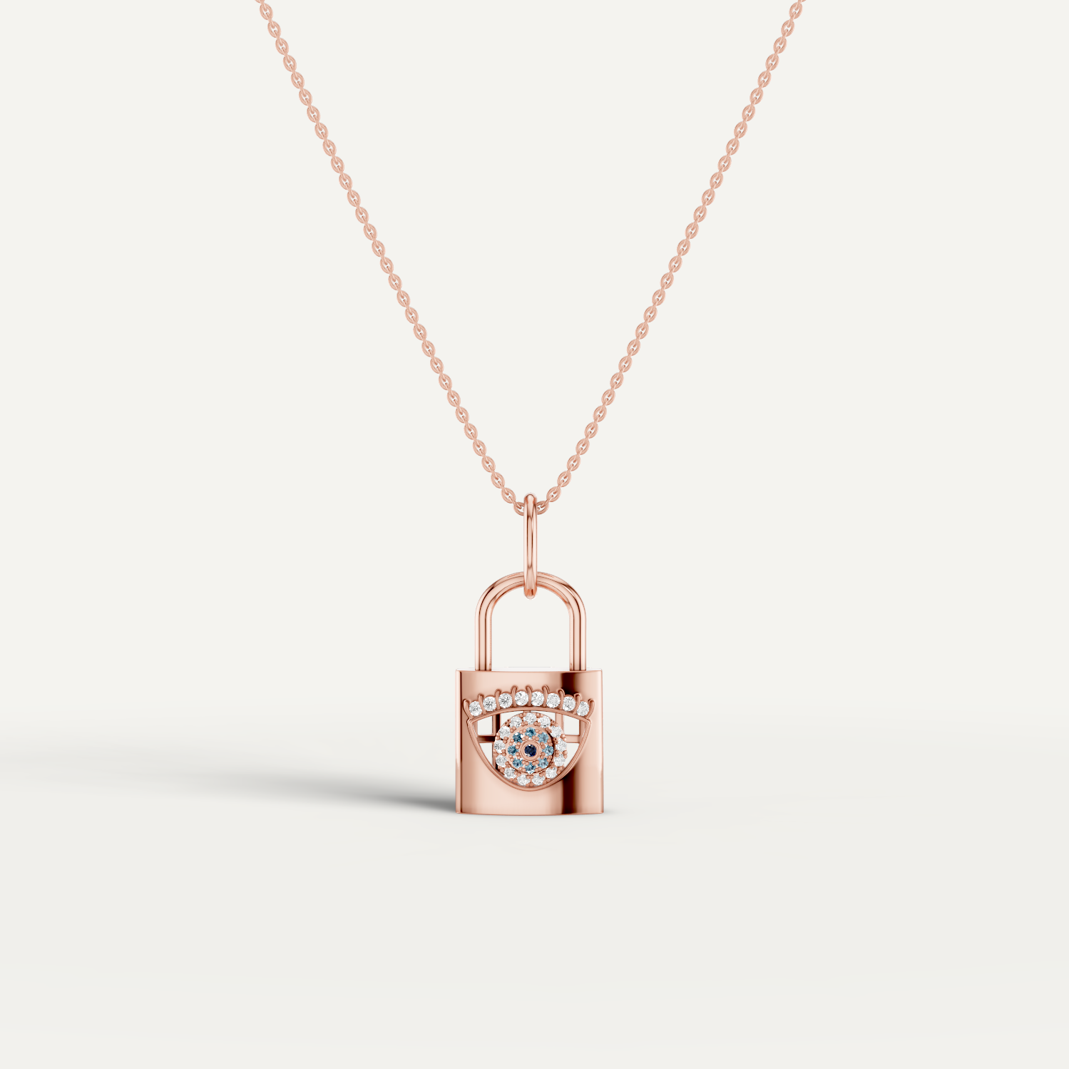 ILOCH, Evil Eye Pendant in 18K Rose Gold