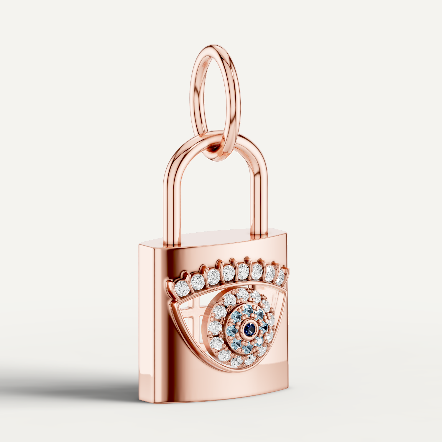 ILOCH, Evil Eye Pendant in 14K Rose Gold