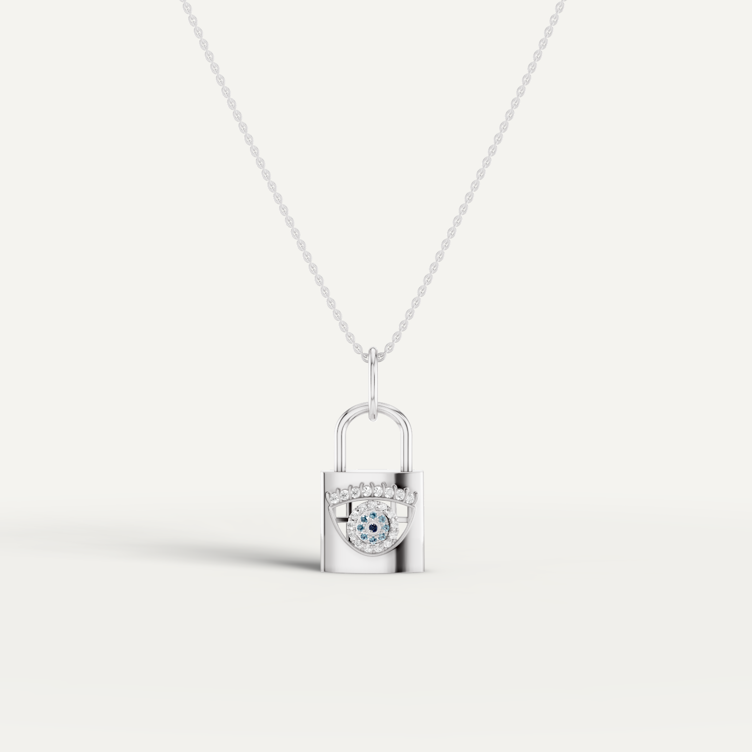 ILOCH, Evil Eye Pendant in 14K White Gold