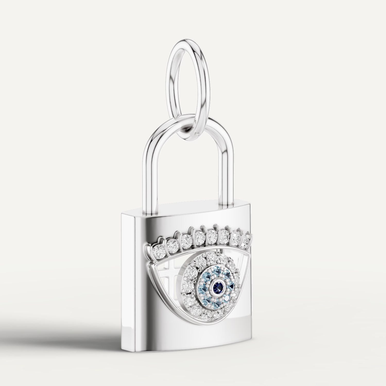 ILOCH, Evil Eye Pendant in 18K White Gold