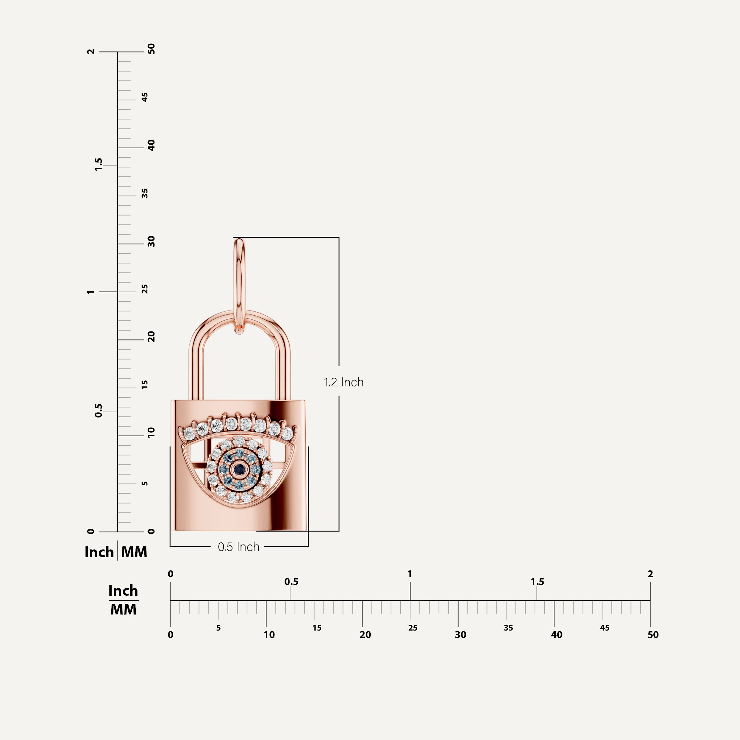 ILOCH, Evil Eye Pendant in 18K Rose Gold