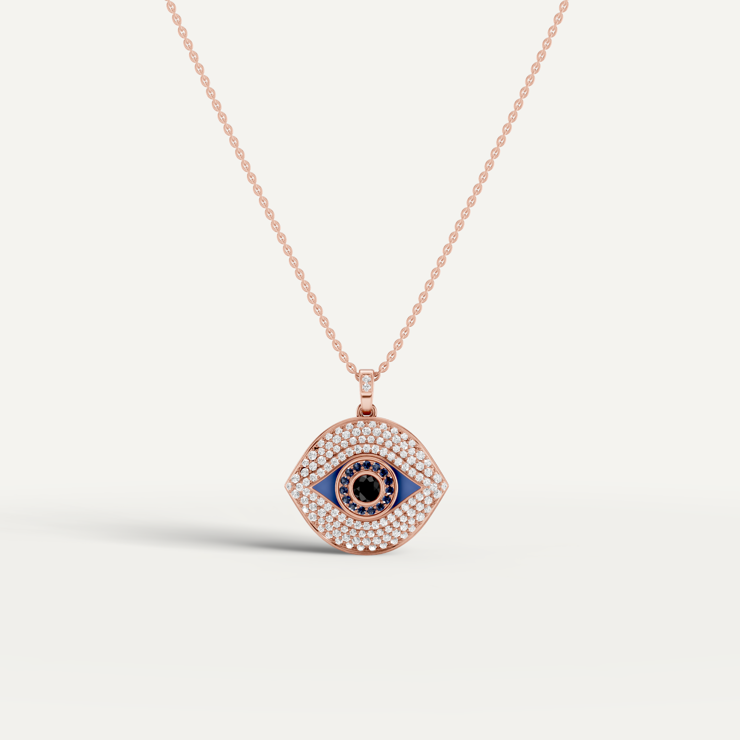 Iris, Evil Eye Pendant in 14K Rose Gold