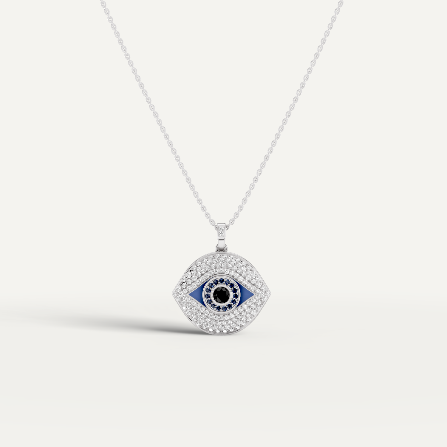 Iris, Evil Eye Pendant in 18K White Gold