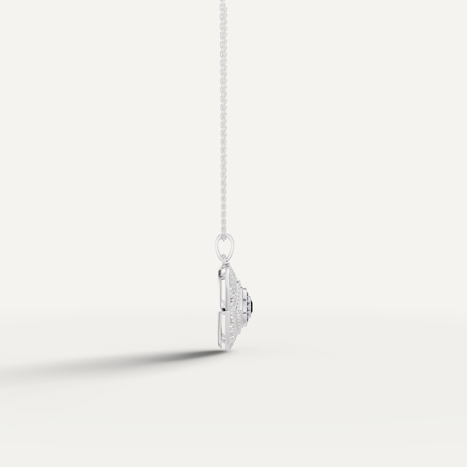 Iris, Evil Eye Pendant in 18K White Gold