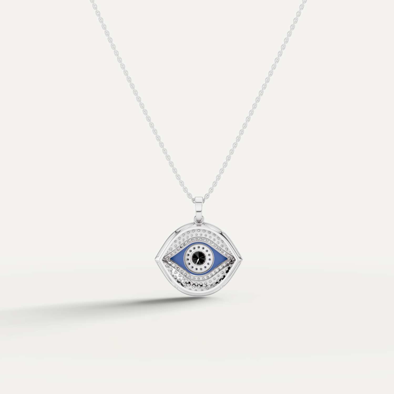 Iris, Evil Eye Pendant in 18K White Gold