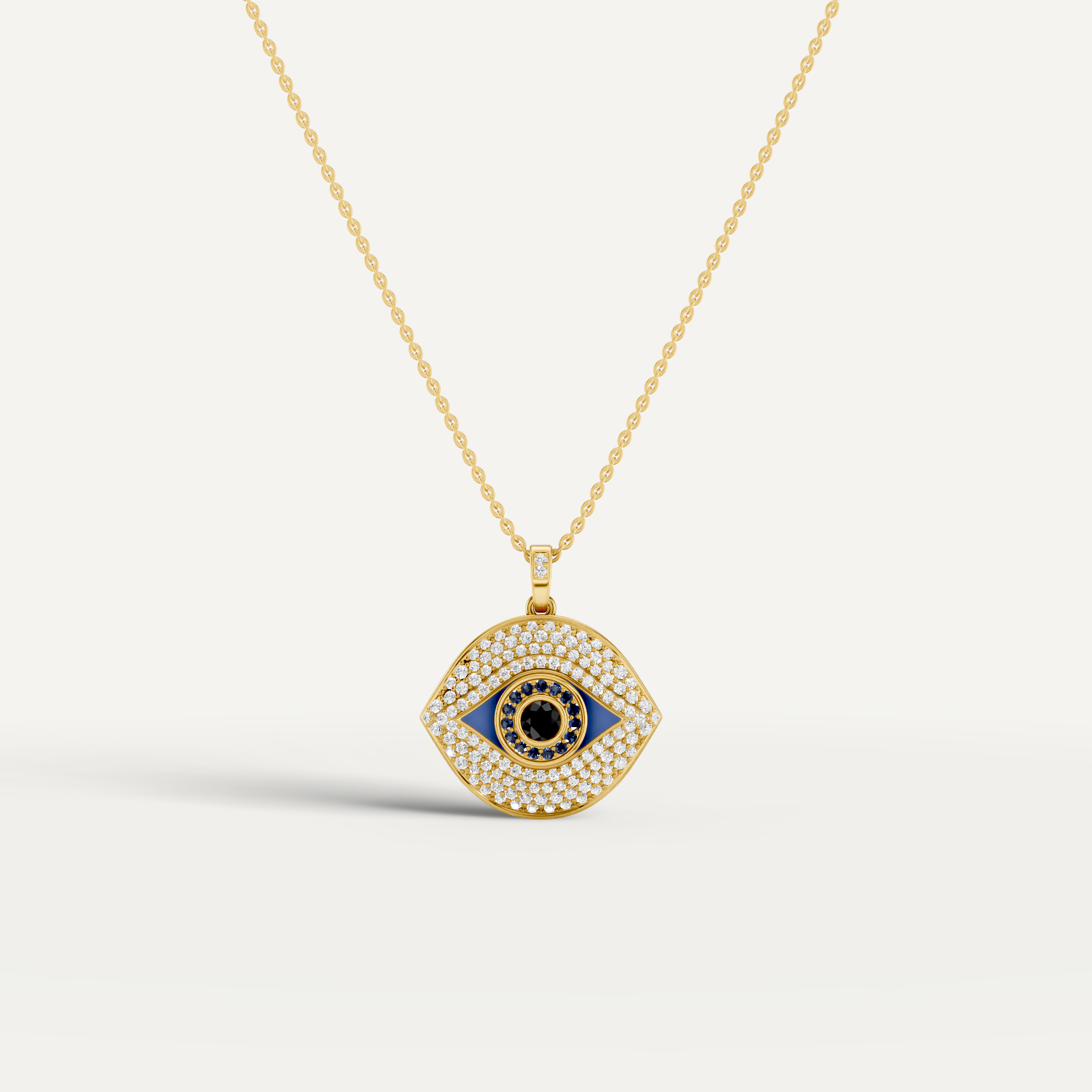 Iris, Evil Eye Pendant in 14K Yellow Gold