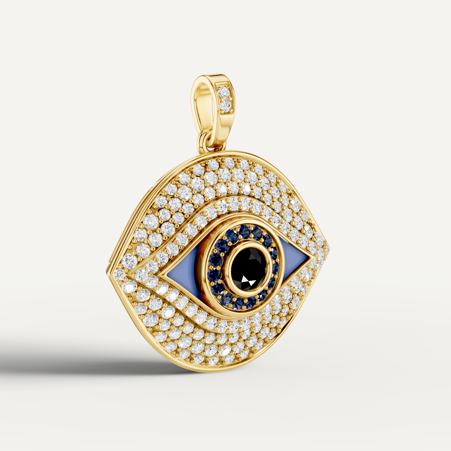 Iris, Evil Eye Pendant in 18K Yellow Gold
