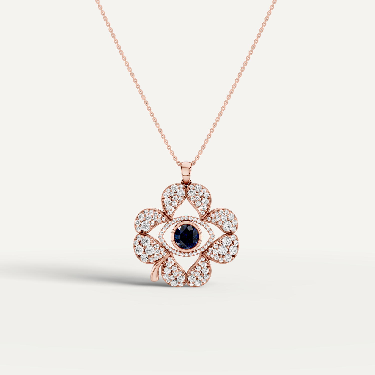 Plucky, Evil Eye Pendant in 14K Rose Gold