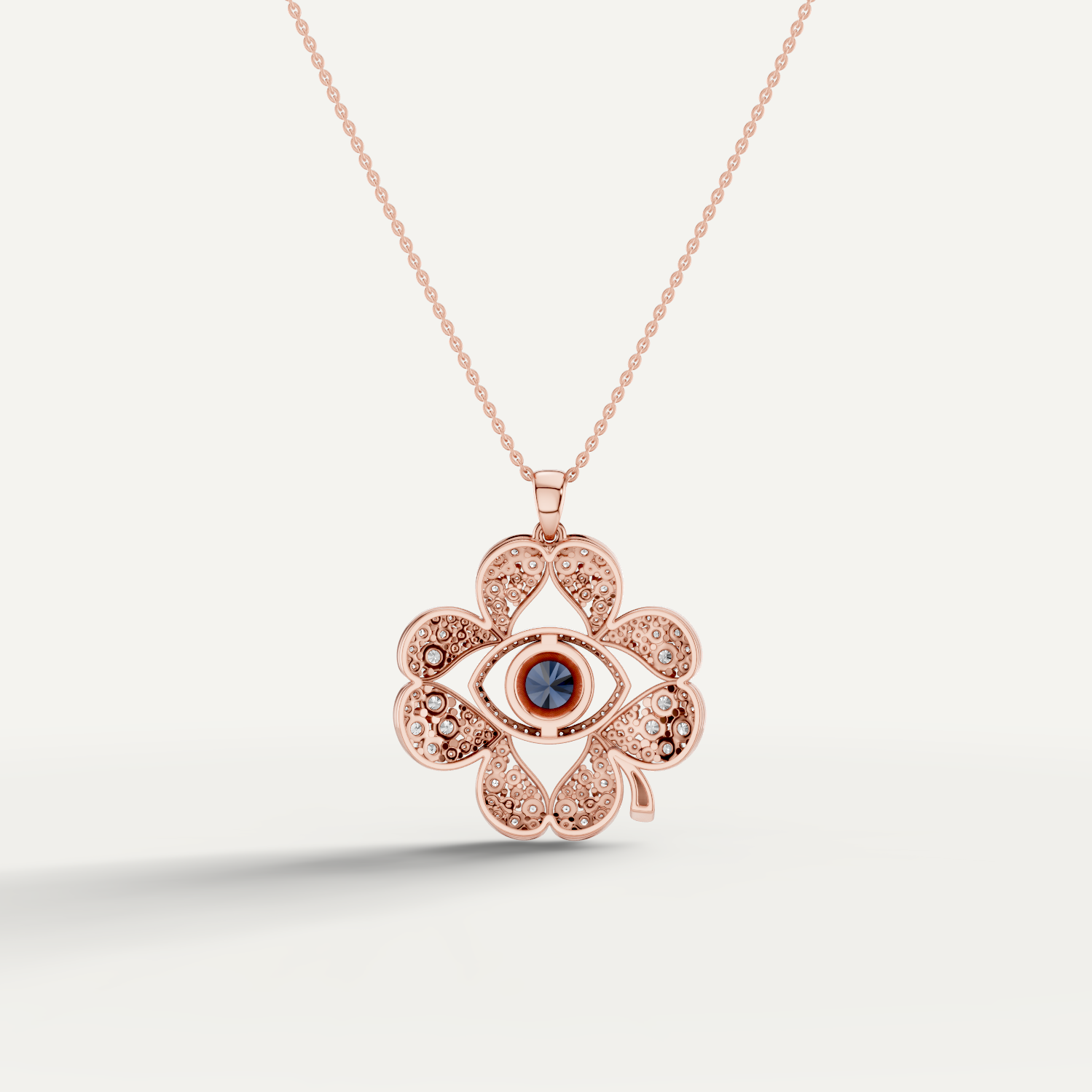 Plucky, Evil Eye Pendant in 14K Rose Gold
