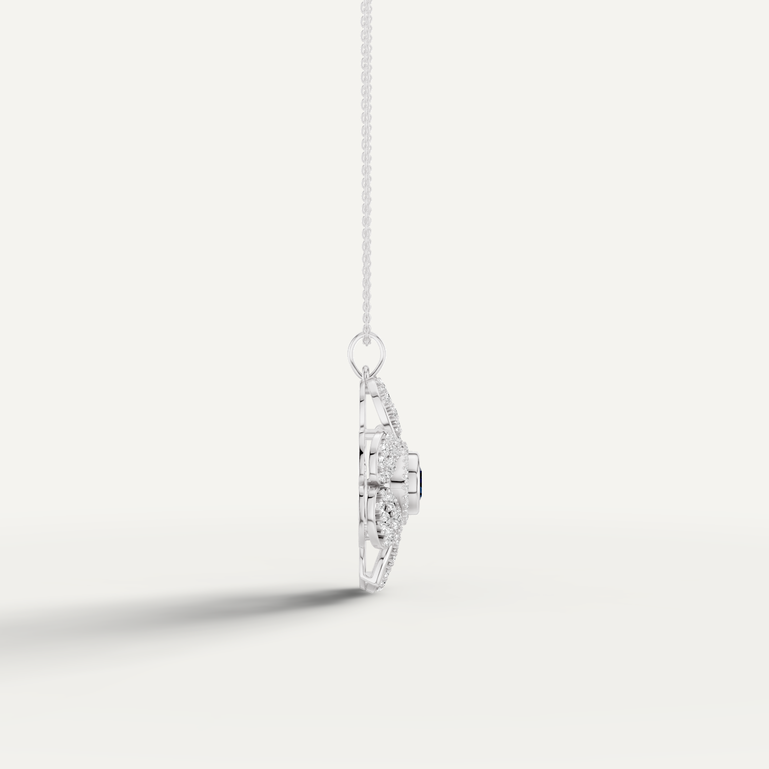 Plucky, Evil Eye Pendant in 14K White Gold