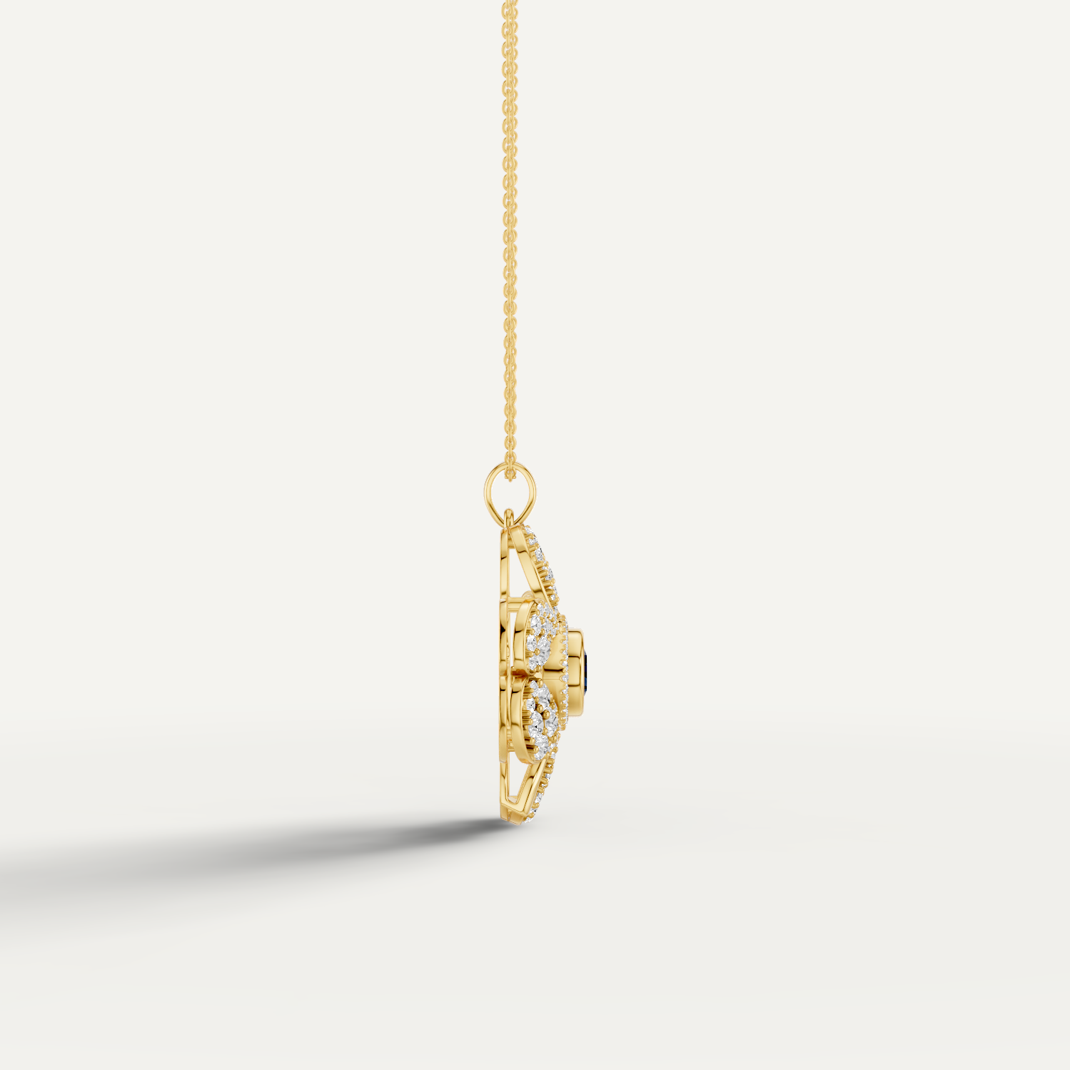 Plucky, Evil Eye Pendant in 18K Yellow Gold