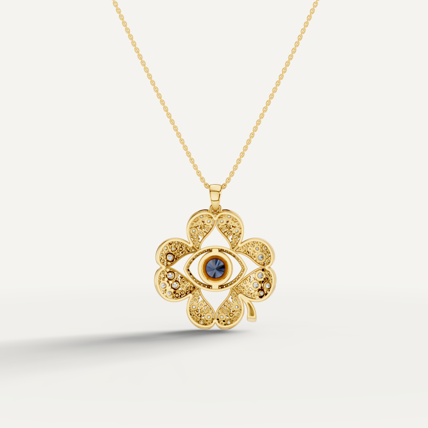 Plucky, Evil Eye Pendant in 18K Yellow Gold