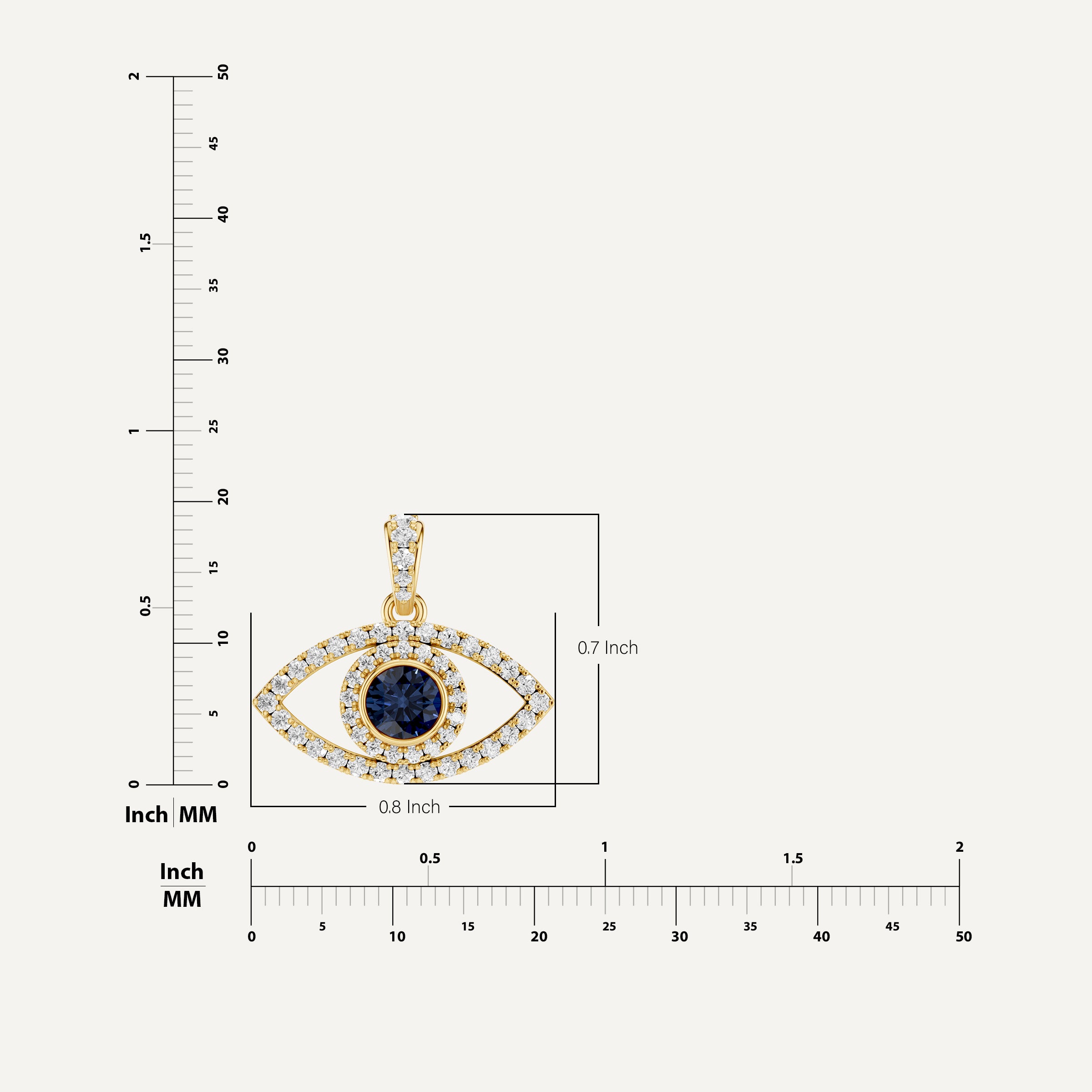 Nocturne, Evil Eye Pendant in 18K Yellow Gold