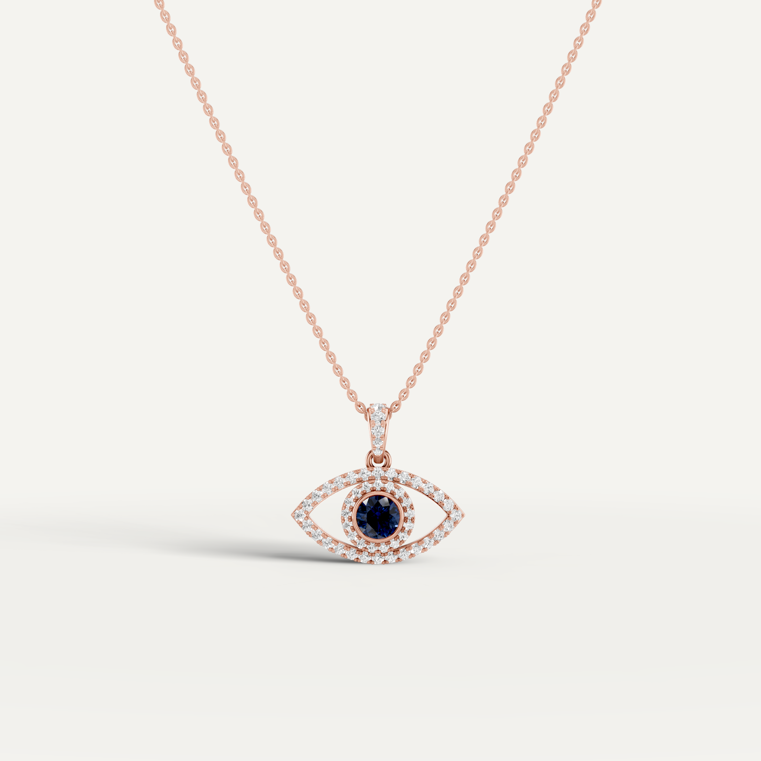 Nocturne, Evil Eye Pendant in 18K Rose Gold