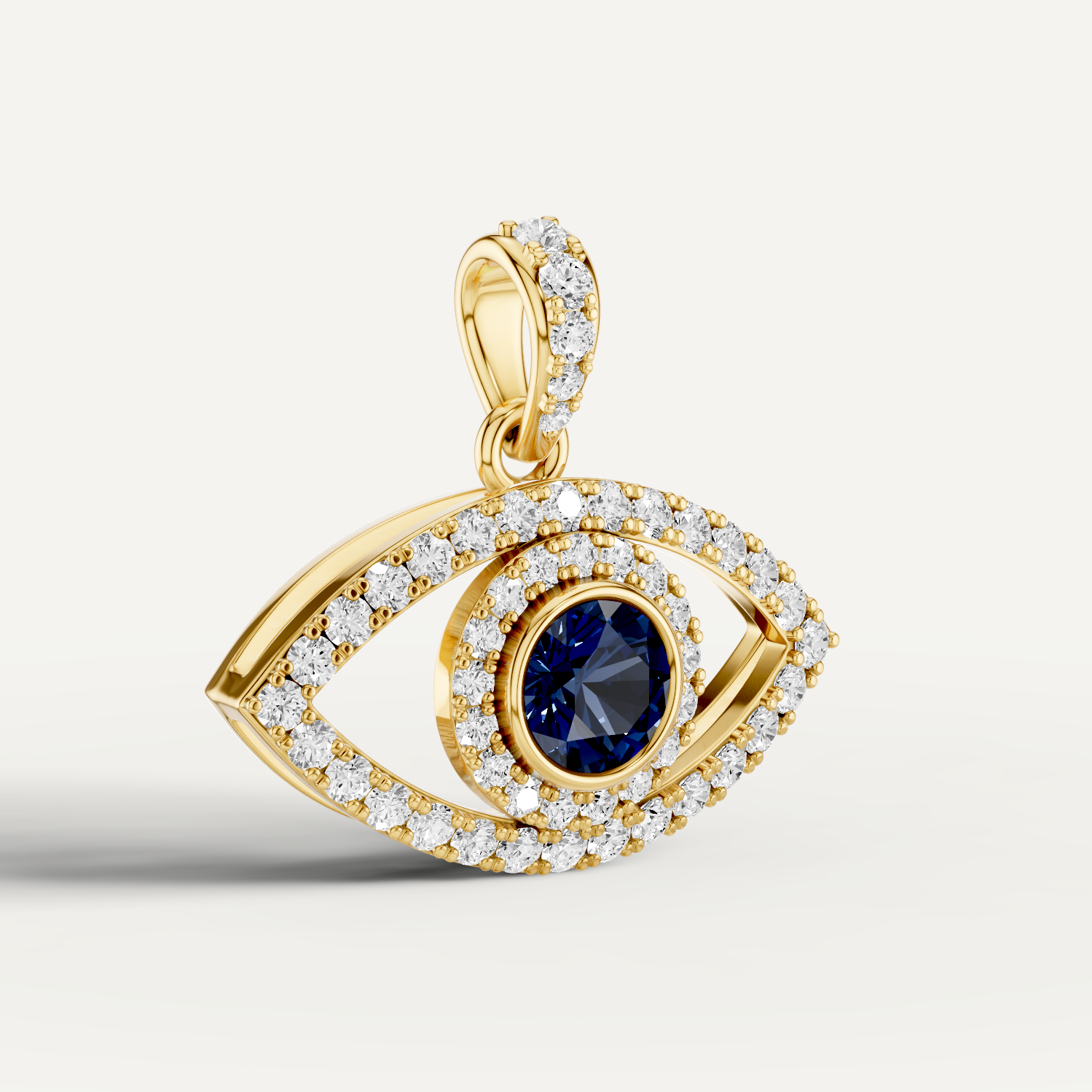 Nocturne, Evil Eye Pendant in 18K Yellow Gold