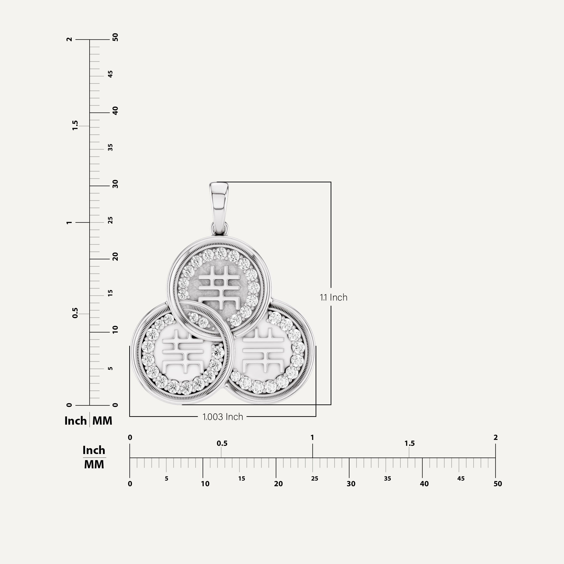 Chiclove, Feng Shui Pendant in 14K White Gold