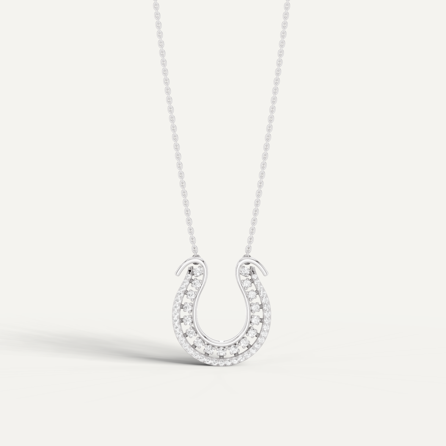 Luckspur, Horseshoe Pendant in 18K White Gold