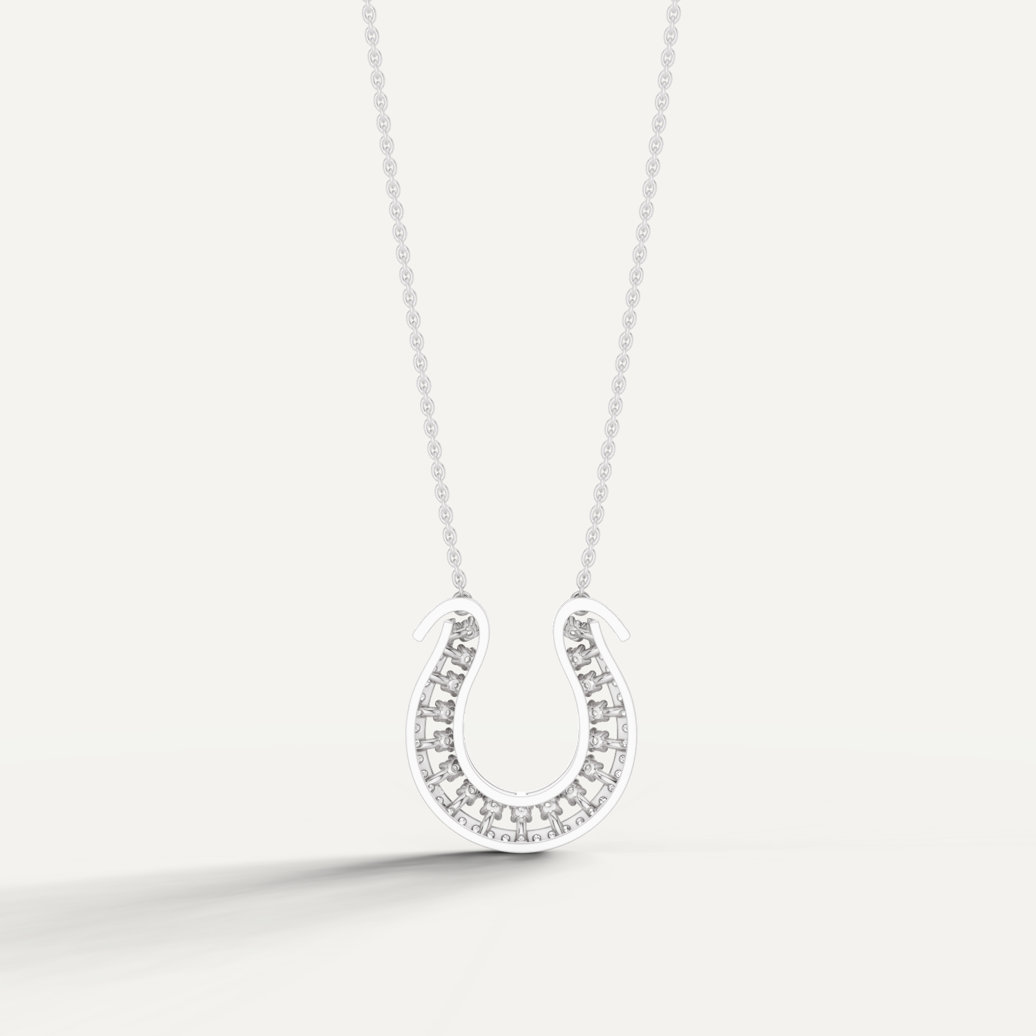 Luckspur, Horseshoe Pendant in 18K White Gold
