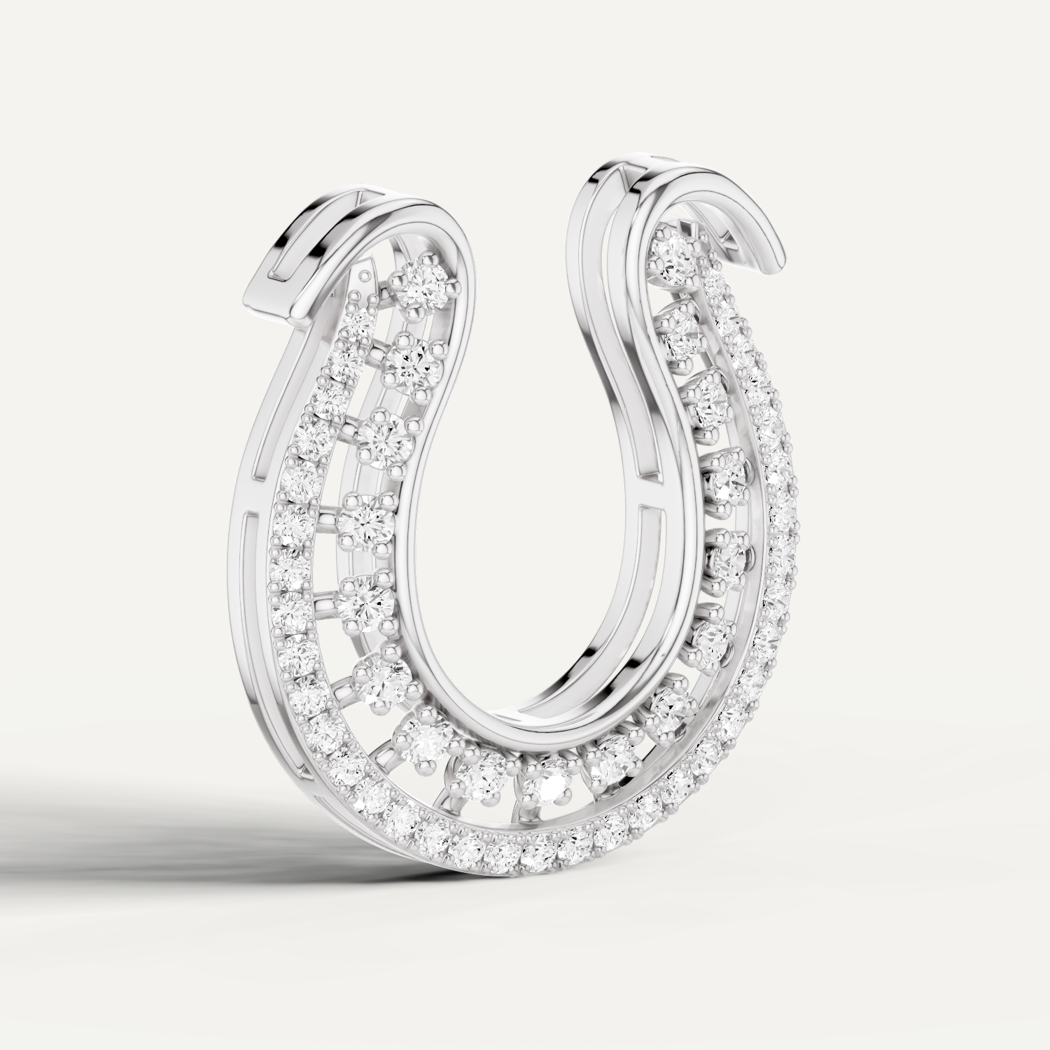 Luckspur, Horseshoe Pendant in 18K White Gold